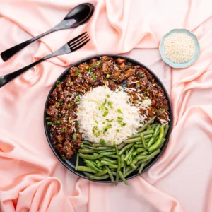 Chicken Teriyaki with Rice & String Beans